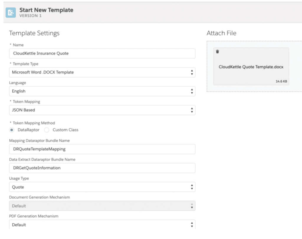 template settings page. "Start New Templates"