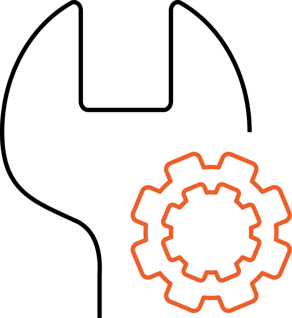 Wrench and gear icon
