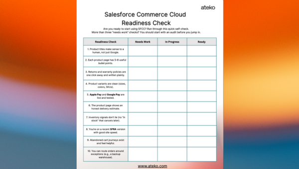 Salesforce Commerce Cloud Readiness Checklist