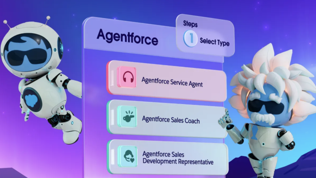 photo of Agentforce and Einstein from Salesforce with a list of steps