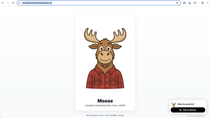 Screenshot of "Moose" the AI Tutor